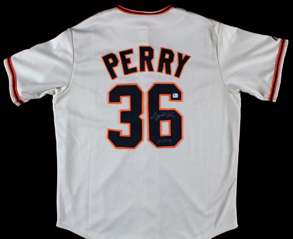 GAYLORD PERRY SIGNED & INSCRIBED SAN FRANCISCO GIANTS JERSEY