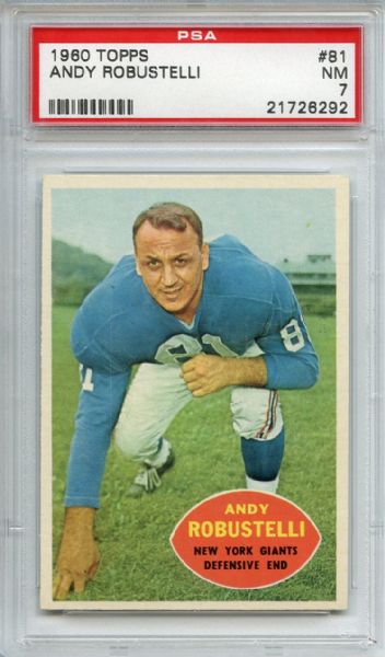 1960 TOPPS #81 ANDY ROBUSTELLI PSA 7