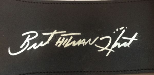BRET THE HITMAN HART SIGNED FULL SIZE WWE CHAMPIONSHIP BELT