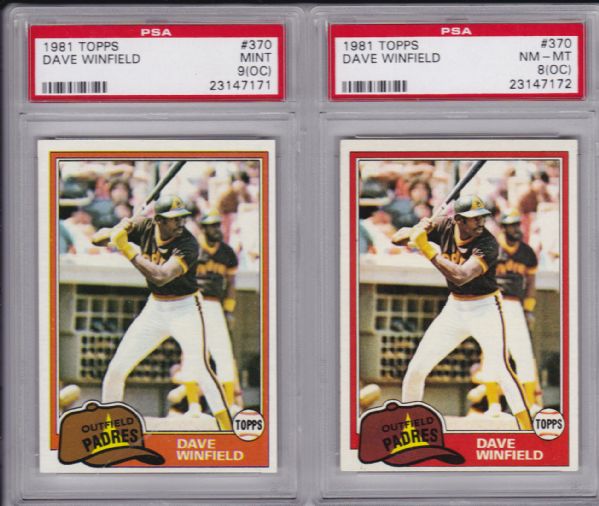 1981 TOPPS #370 DAVE WINFIELD LOT OF 2 PSA