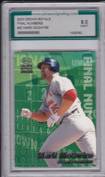 2000 CROWN ROYALE FINAL NUMBERS #20 MARK MCGWIRE MINT 9