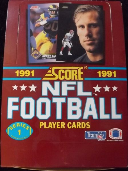 1991 SCORE SERIES I NFL FACTORY BOX, 36 UNOPENED PACKS