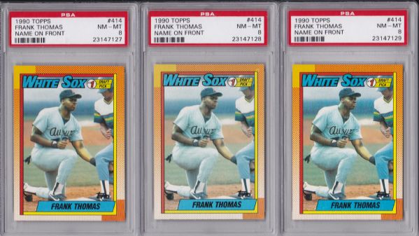 1990 TOPPS #414 FRANK THOMAS ROOKIE LOT OF 5 ALL PSA 8