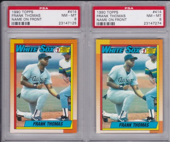 1990 TOPPS #414 FRANK THOMAS ROOKIE LOT OF 5 ALL PSA 8