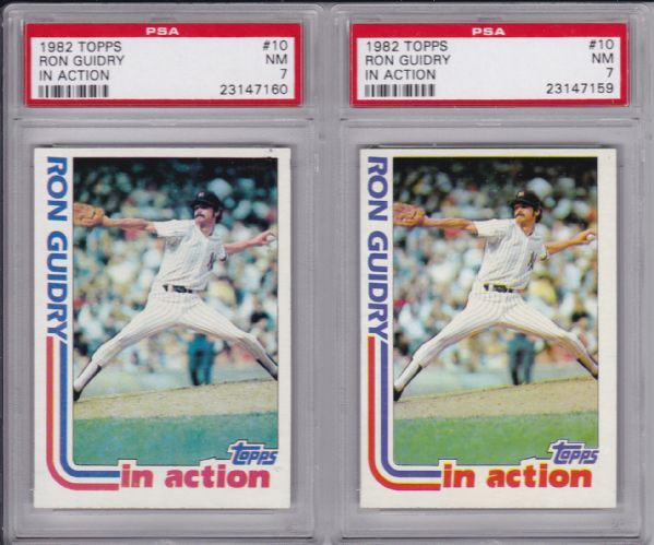 1982 TOPPS #10 RON GUIDRY LOT OF 2 PSA 7