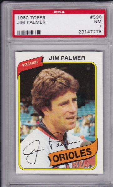 1980 TOPPS #590 JIM PALMER PSA 7