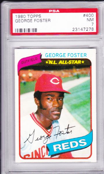 1980 TOPPS #400 GEORGE FOSTER PSA 7