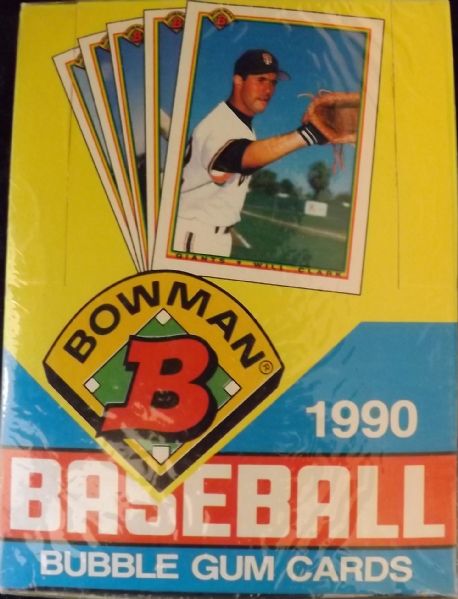 1990 BOWMAN MLB NEAR COMPLETE BOX-28 PACKS