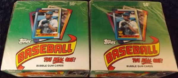 1990 TOPPS FACTORY SEALED BOXES LOT OF 2