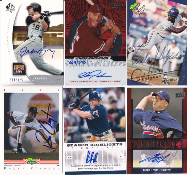 FACTORY CERTIFIED LOT OF 11 SIGNED BASEBALL CARDS