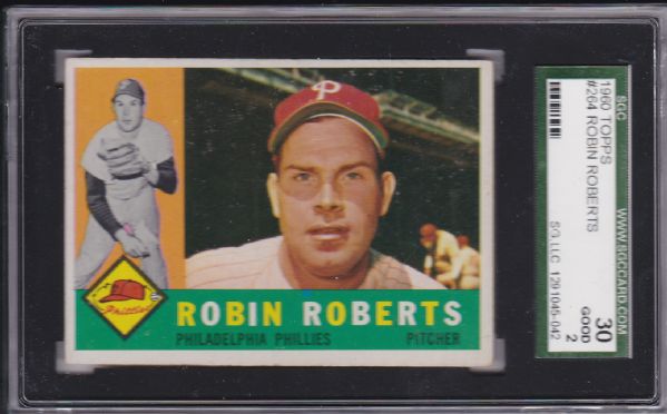 1960 TOPPS #264 ROBIN ROBERTS SGC 30