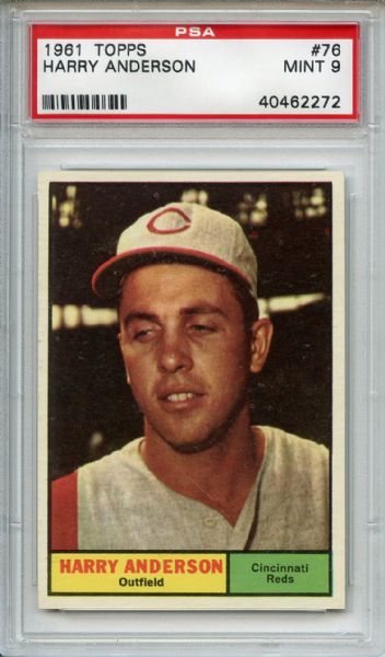 1961 TOPPS #76 HARRY ANDERSON MINT PSA 9