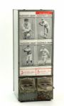 VINTAGE 1940S EXHIBIT CARD VENDING MACHINE W/ HOF CARDS ON DISPLAY