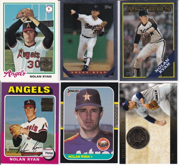 NOLAN RYAN 12 CARD LOT WITH INSERTS HALL OF FAME!