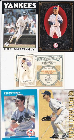 DON MATTINGLY 11 CARD LOT WITH INSERTS