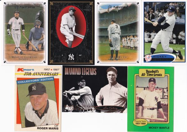 NEW YORK YANKEES GREATS 21 CARD LOT WITH INSERTS