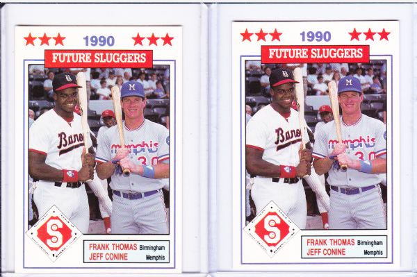 1990 SOUTHERN LEAGUE FUTURES #46 FRANK THOMAS MINORS/ROOKIE LOT OF 2 HOF!