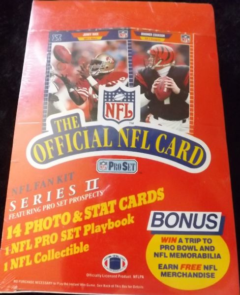 1989 PRO SET SERIES II NFL FACTORY SEALED BOX, 36 PACKS