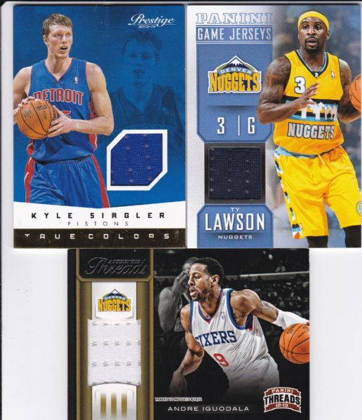 GAME USED JERSEY BASKETBALL CARD LOT OF 3