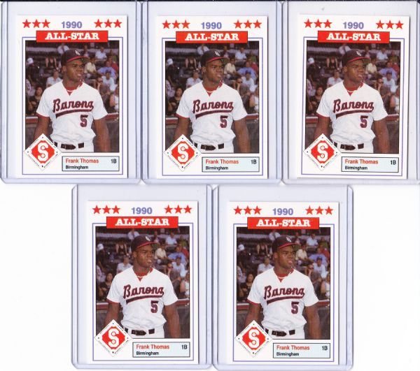 1990 SOUTHERN LEAGUE ALL-STAR #11 FRANK THOMAS MINORS/ROOKIE LOT OF 5 HOF!