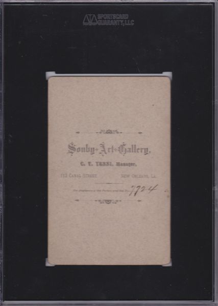 1887 SOUBY ART GALLERY NEW ORLEANS BASEBALL CABINET SGC A POP 1/1