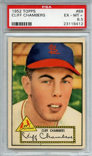1952 TOPPS #68 CLIFF CHAMBERS RED BACK PSA 6.5