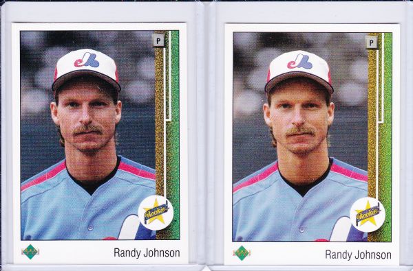1989 UPPER DECK #25 RANDY JOHNSON ROOKIE CARD LOT OF 2