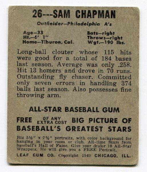 1948 LEAF #26 SAM CHAPMAN