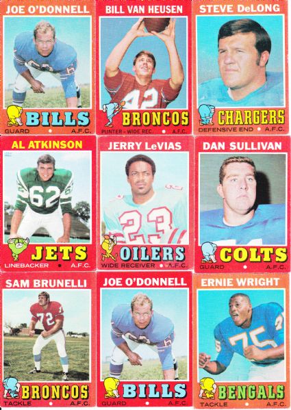 1971 TOPPS FOOTBALL LOT OF 60 CARDS