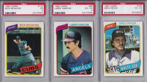 1980 TOPPS LOT OF 6 ALL PSA WITH STARS