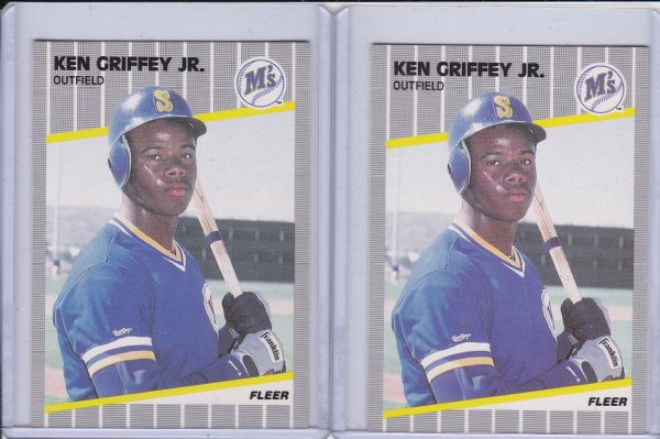 1989 FLEER #548 KEN GRIFFEY JR. ROOKIE CARD LOT OF 2