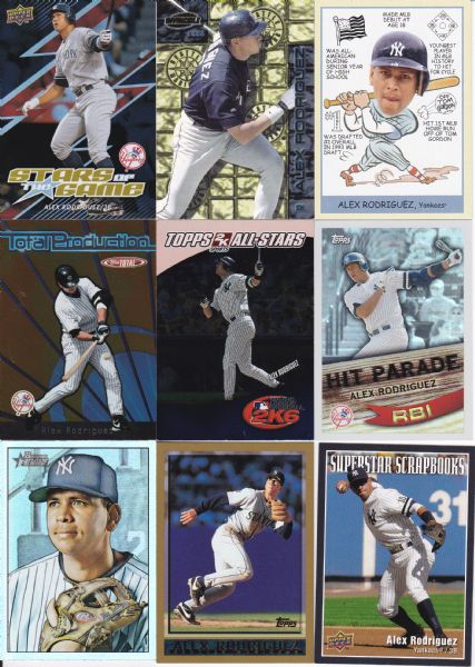ALEX RODRIGUEZ 14 CARD LOT WITH INSERTS