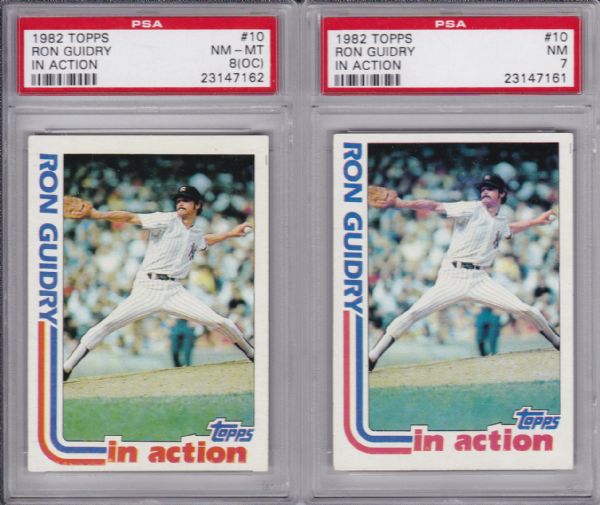 1982 TOPPS #10 RON GUIDRY PSA LOT OF 2