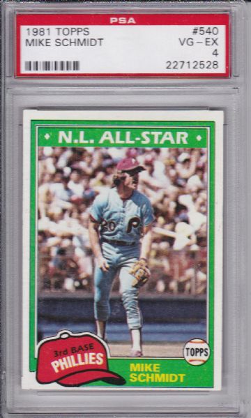 1981 TOPPS #540 MIKE SCMIDT PSA 4