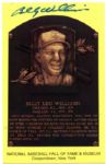 BILLY WILLIAMS SIGNED YELLOW PLAQUE HOF POSTCARD