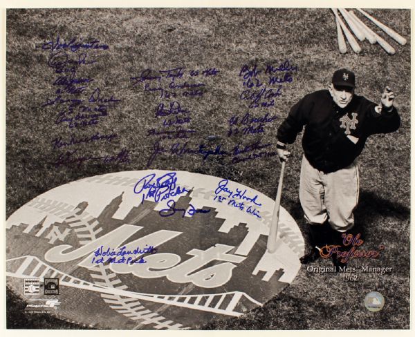 1962 NEW YORK METS TEAM SIGNED 16X20 PHOTO