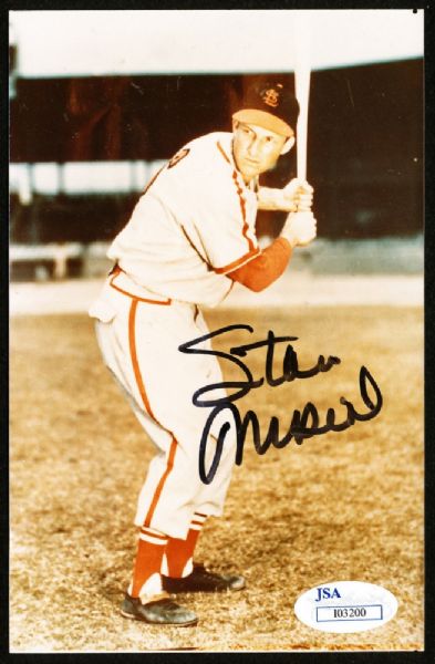 STAN MUSIAL SIGNED 4X6 PHOTO JSA