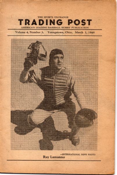 MARCH 1948 THE SPORTS EXCHANGE TRADING POST RAY LAMANNO BASEBALL PUBLICATION