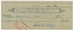 1962 JACKIE ROBINSON HAND WRITTEN & SIGNED CHECK