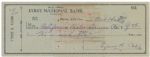 1948 TY COBB HAND SIGNED PERSONAL CHECK