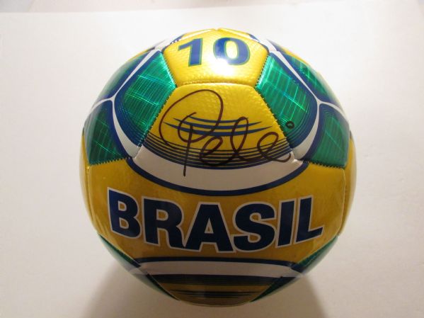 PELE SIGNED FULL SIZE BRAZIL SOCCER BALL