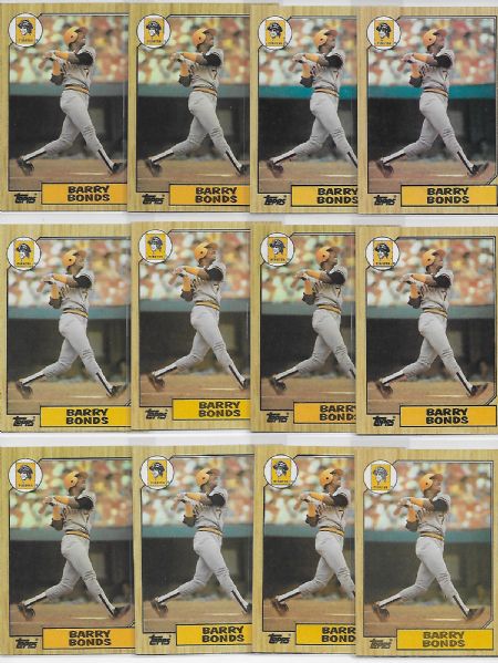 1987 TOPPS #320 BARRY BONDS ROOKIE LOT OF 225!