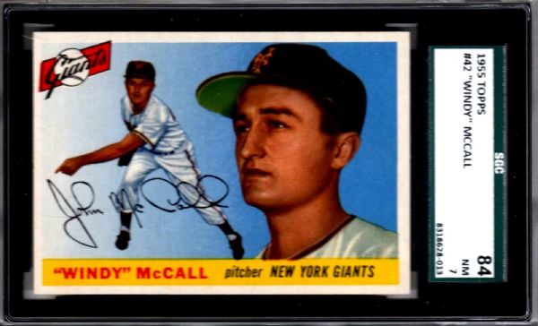 1955 TOPPS #42 WINDY MCCALL SGC 7