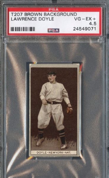 1912 T207 BROWN BACKGROUND LAWRENCE DOYLE PSA 4.5