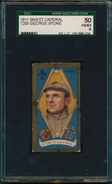 1911 T205 SWEET CAPORAL GEORGE STONE SGC 50