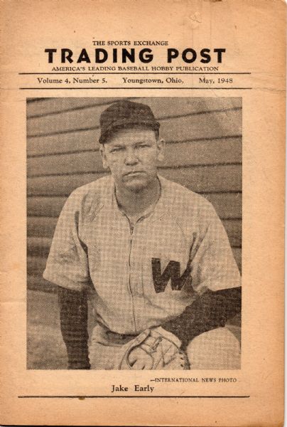 MAY 1949 THE SPORTS EXCHANGE TRADING POST JAKE EARLY BASEBALL PUBLICATION