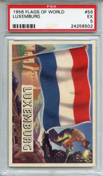 1956 FLAGS OF THE WORLD #56 LUXEMBURG PSA 5
