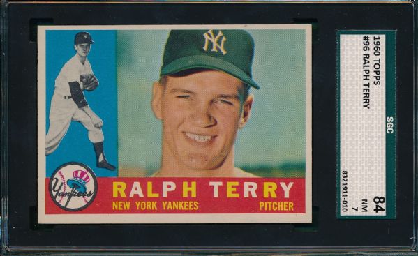1960 TOPPS #96 RALPH TERRY SGC 84