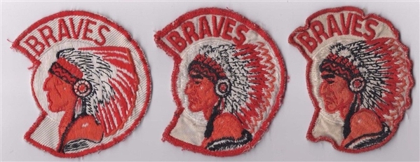 VINTAGE BRAVES JERSEY PATCHES LOT OF 3