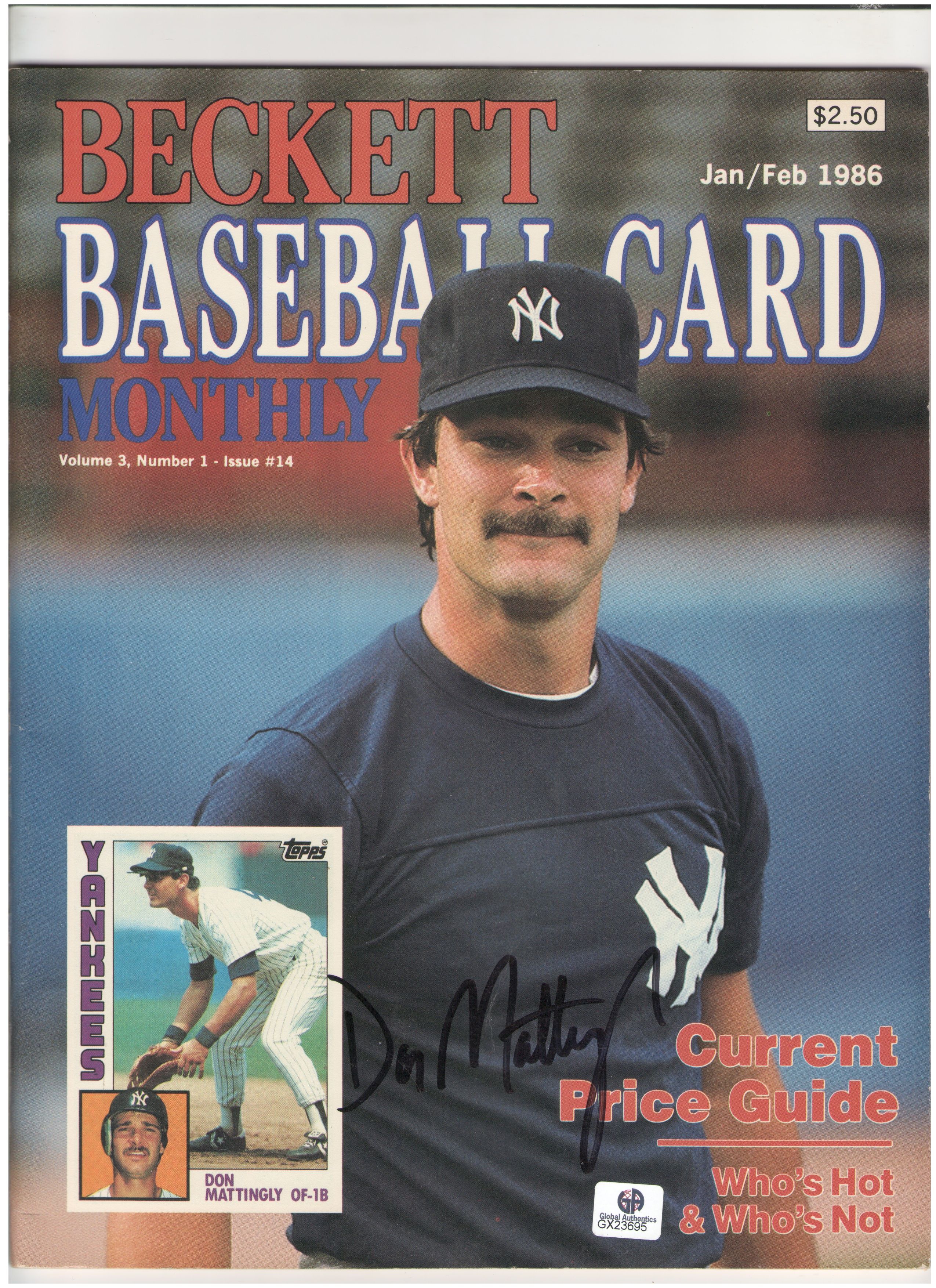 Lot Detail 1986 BECKETT BASEBALL CARD MONTHLY SIGNED BY DON MATTINGLY